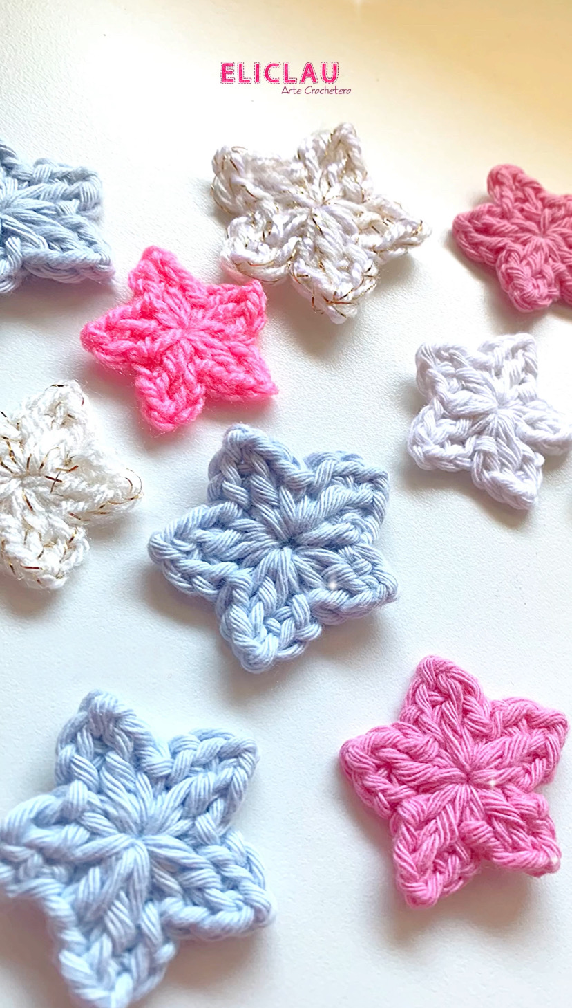 estrellitas a crochet tejidas en 1 minuto paso a paso